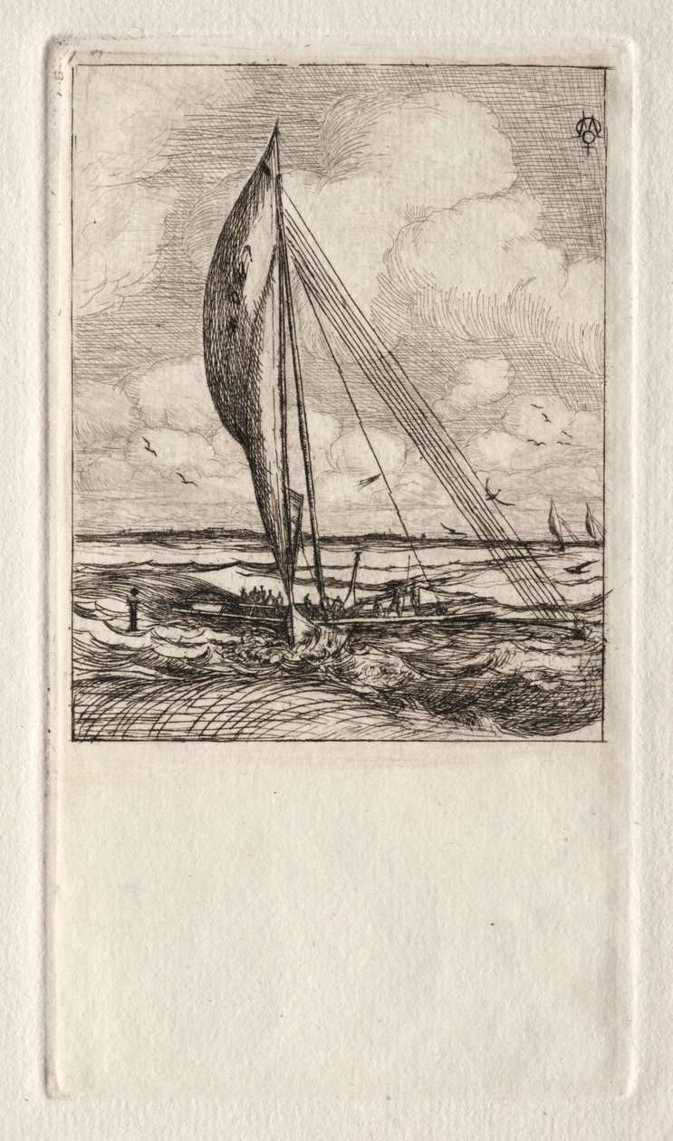 Swift Sailing Proa, Mulgrave Takımadaları, Okyanusya by Charles Meryon
