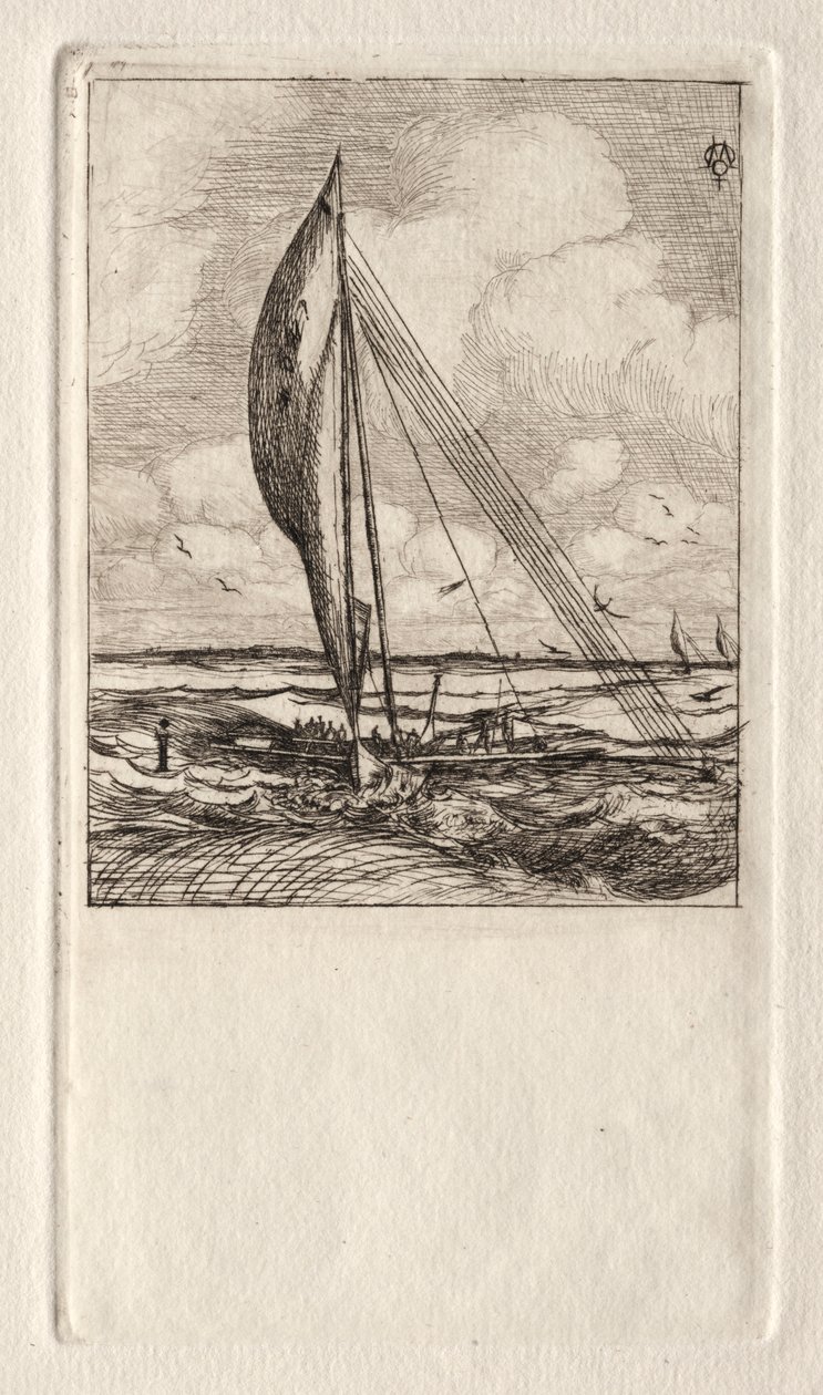 Swift Sailing Proa, Mulgrave Takımadaları, Okyanusya, 1866. by Charles Meryon