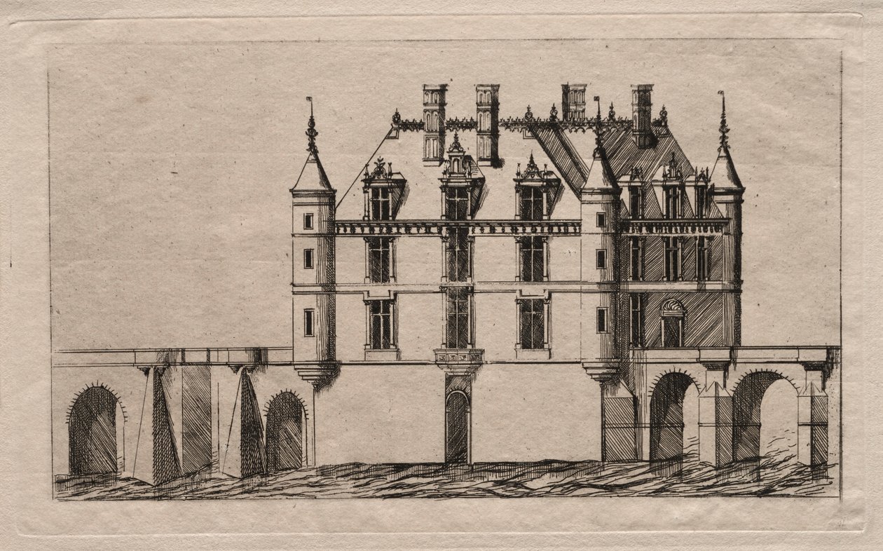 Chenonceau Şatosu, 1856. by Charles Meryon