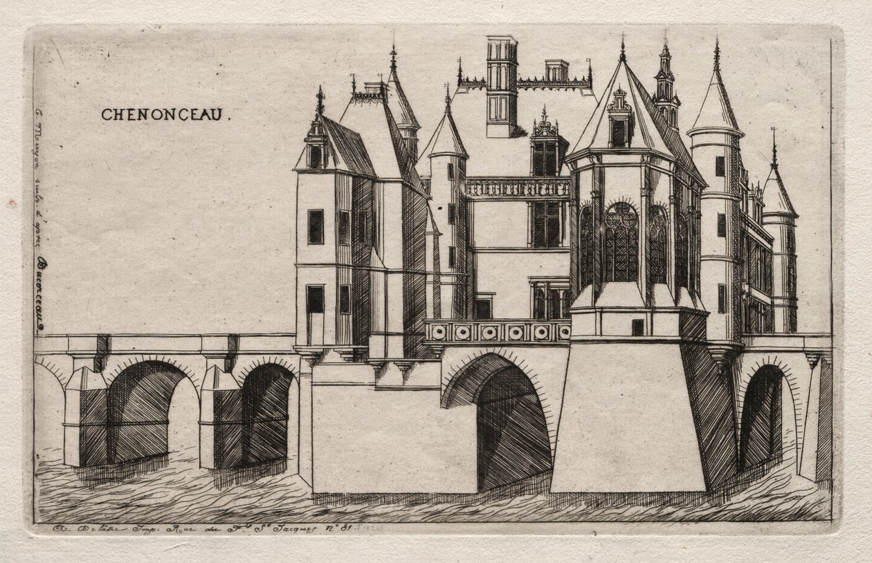 Chenonceau Şatosu, 1856. by Charles Meryon