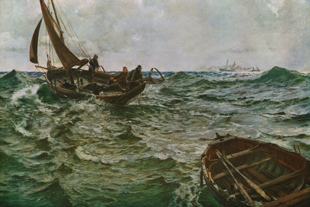 Adrift, c1890, c1930. by Charles Napier Hemy