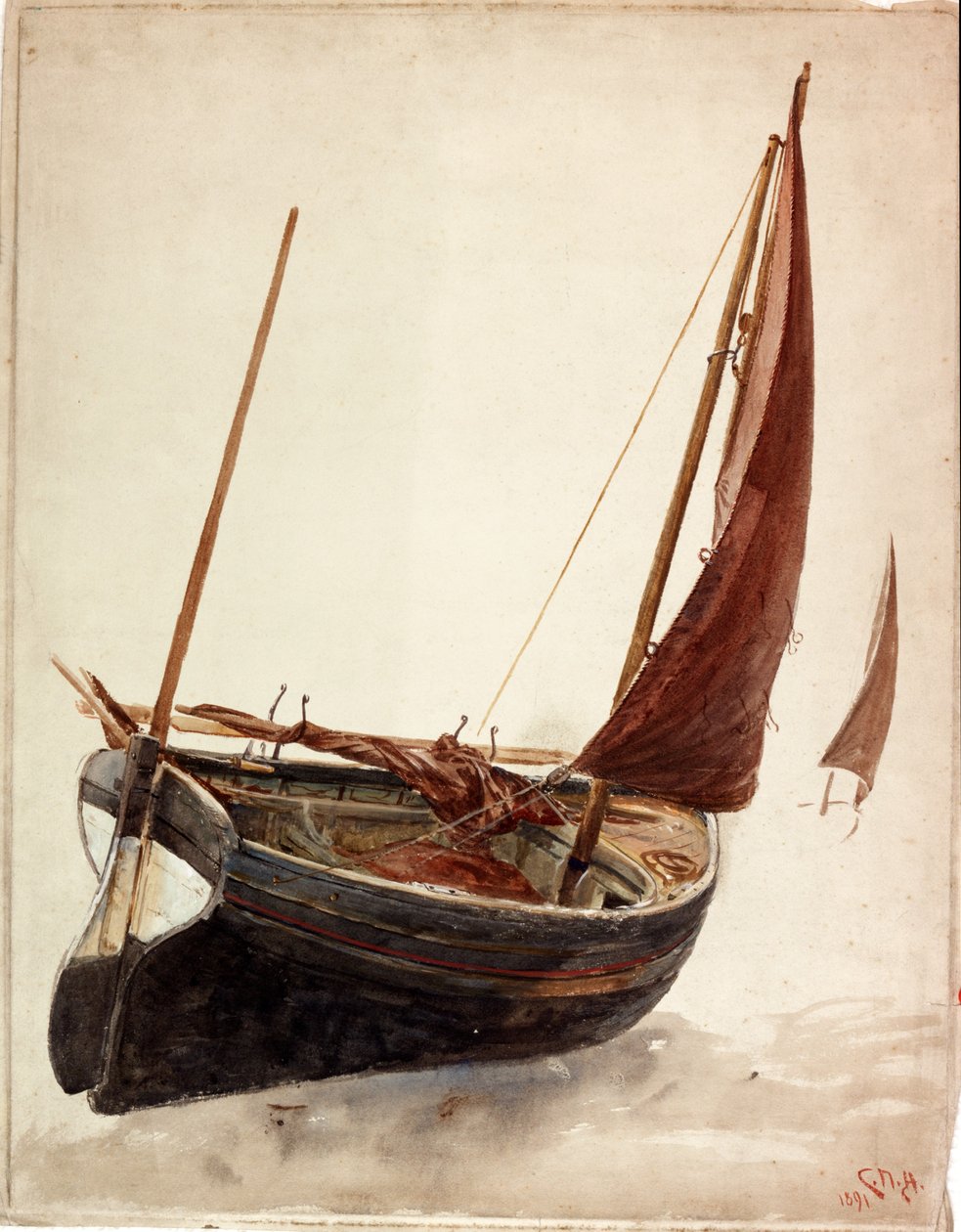 Tekne Çalışması (gövde rengi) by Charles Napier Hemy