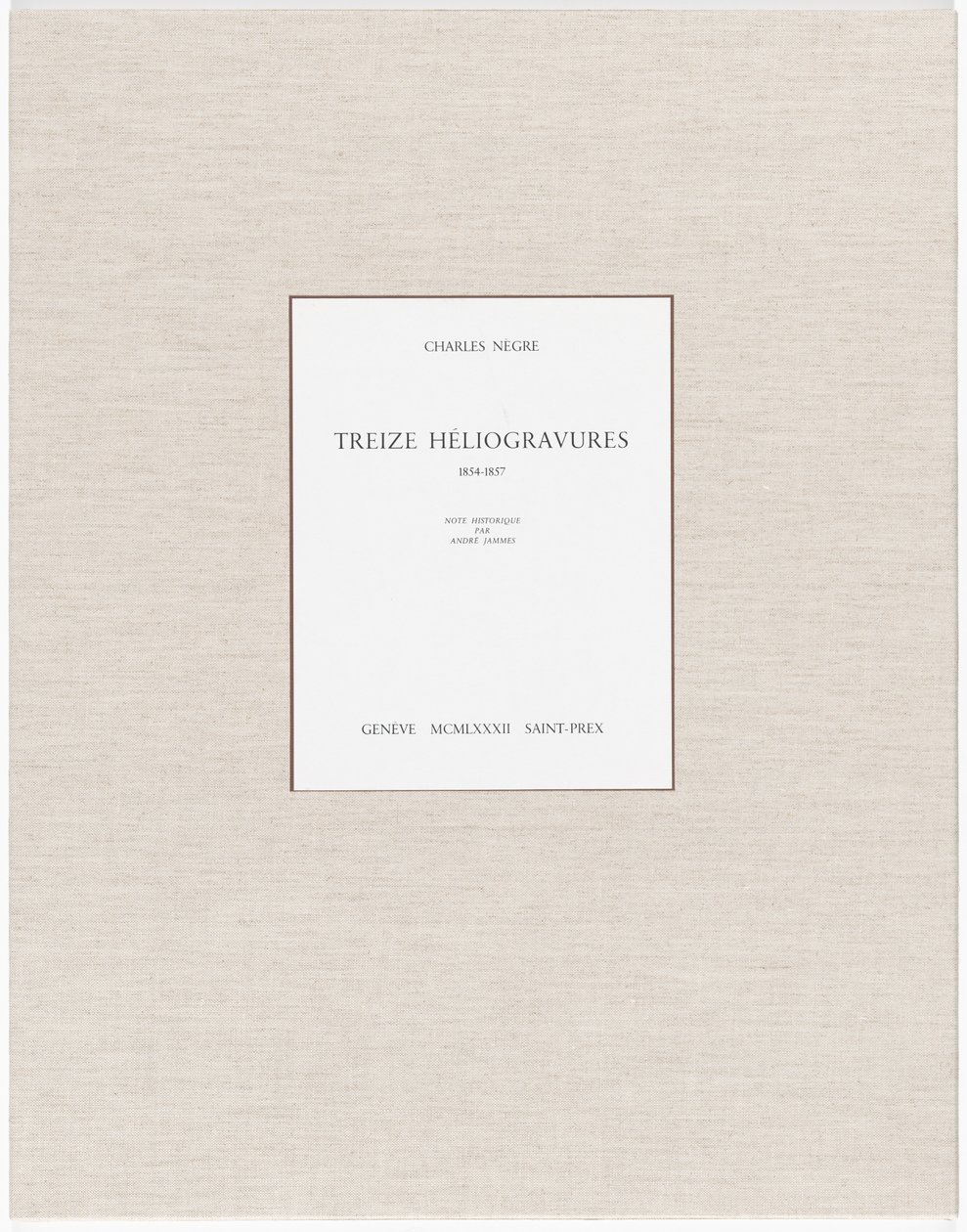 On üç Heliogravür by Charles Nègre, André Jammes