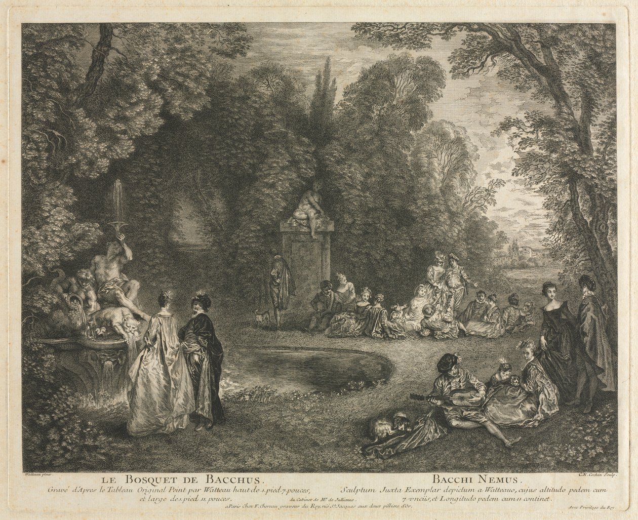 Bacchus Korusu, 1727. by Charles Nicolas Cochin