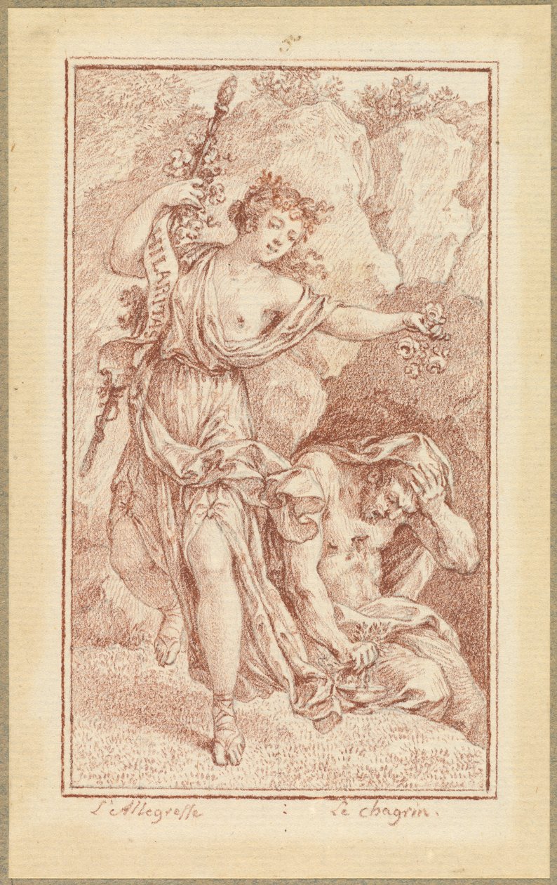 neşe ve keder by Charles Nicolas Cochin II