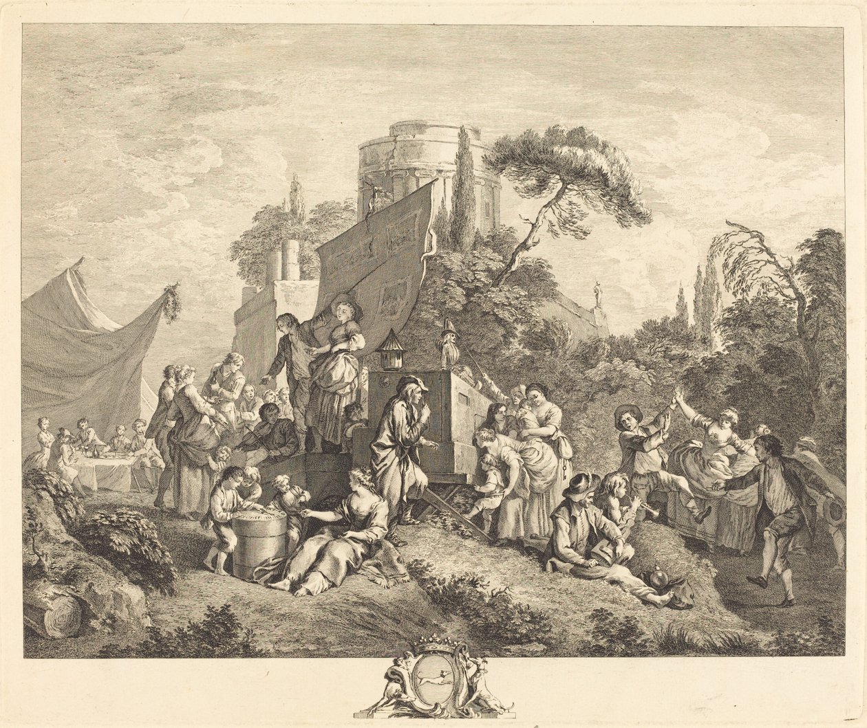 Köy Fuarı by Charles Nicolas Cochin I after François Boucher