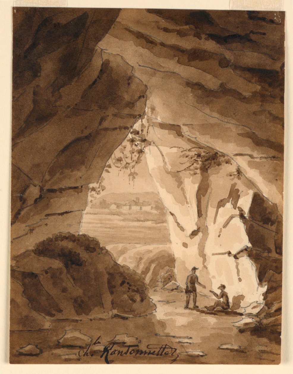 Bir mağarada by Charles Nicolas Ransonnette