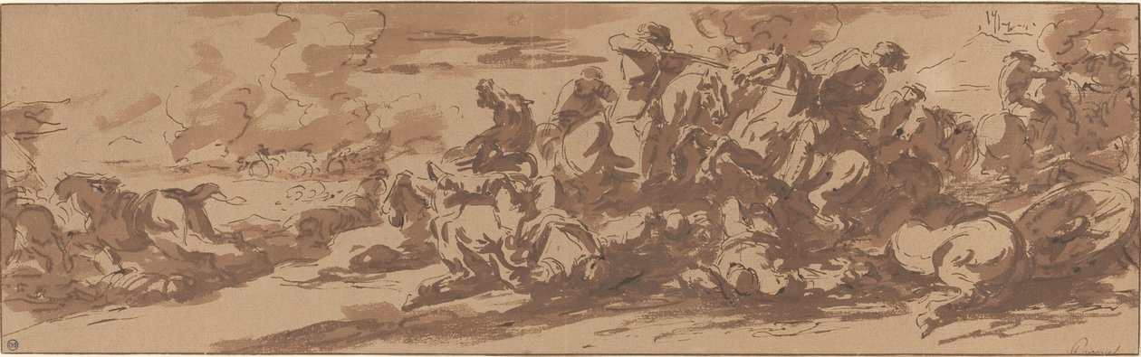 Bir Nehri yakınında Süvari Savaşı by Charles Parrocel