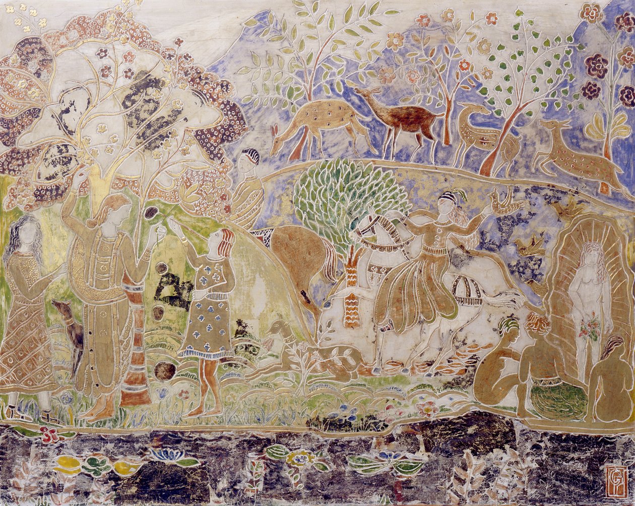 Figürler ve Geyik by Charles Prendergast