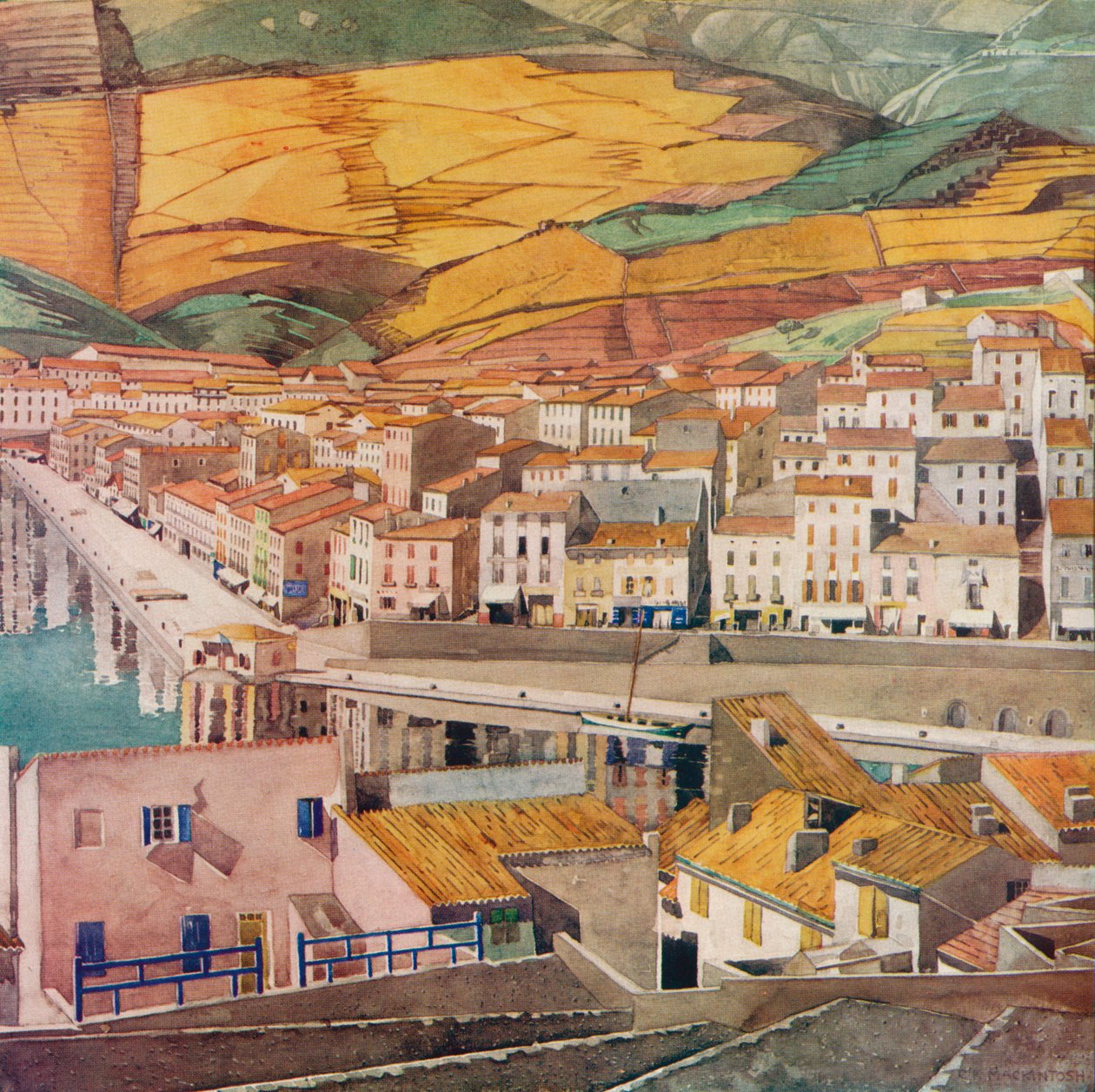 Port Vendres, Kasaba, c1925 by Charles Rennie Mackintosh