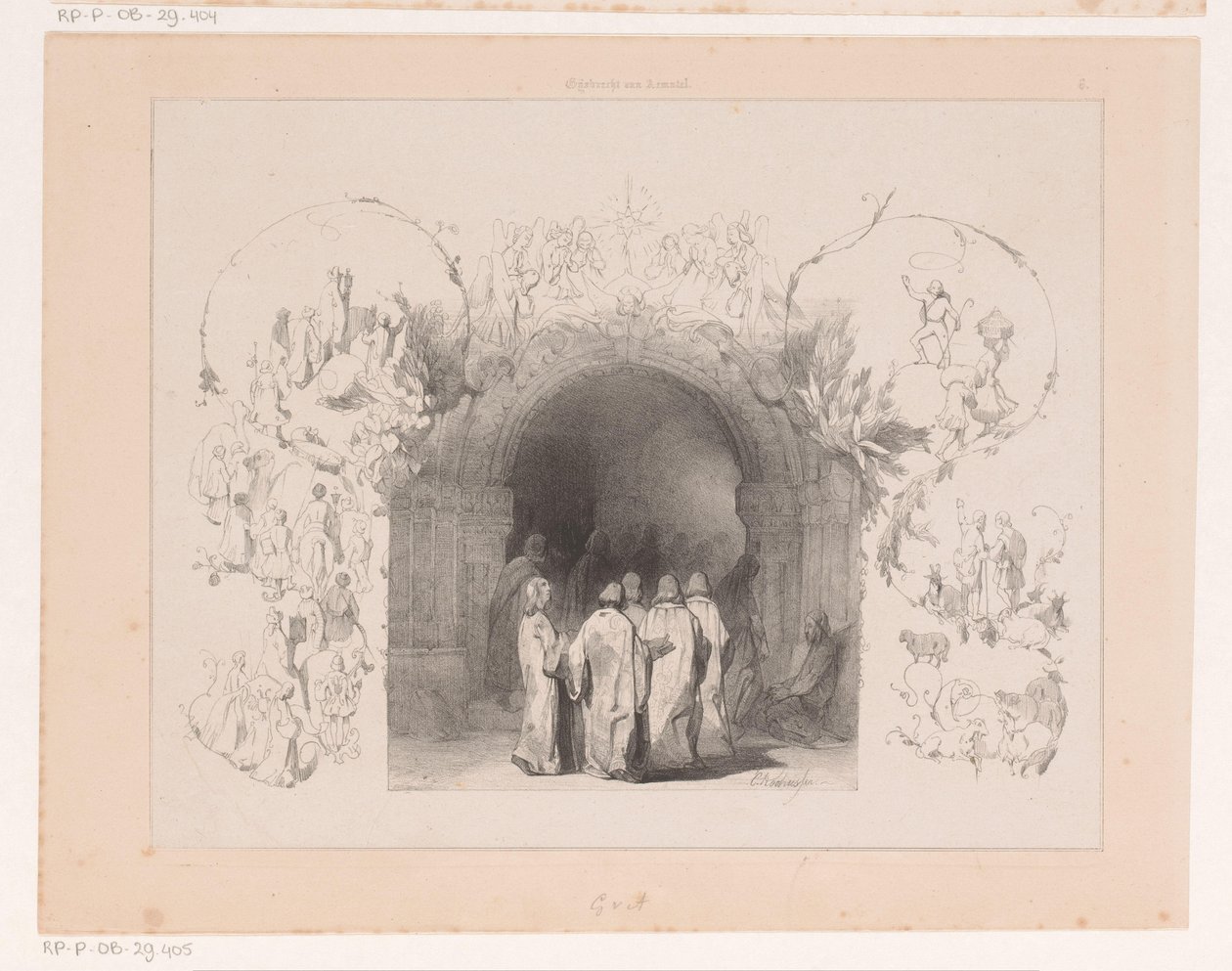 Kilise portalı önünde dini by Charles Rochussen