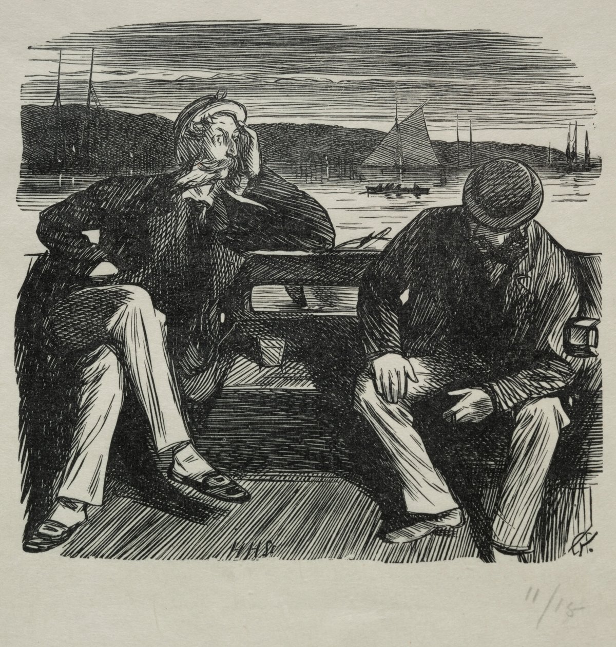 Leydi Nelly - Flört, 1869. by Charles Samuel Keene
