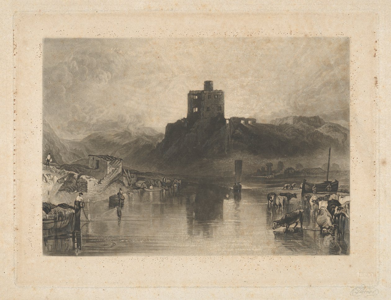 Tweed Nehri üzerindeki Norham Kalesi by Charles Turner