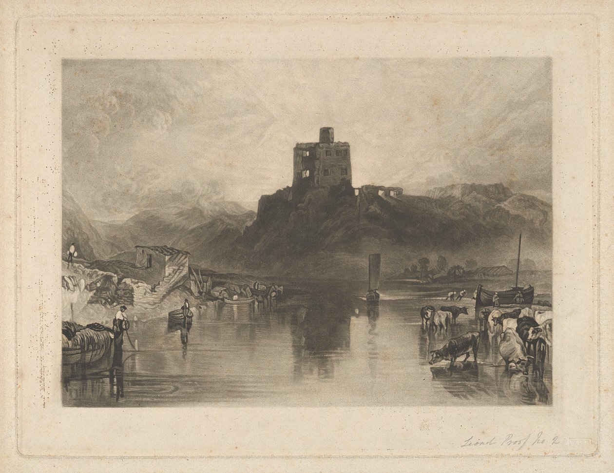 Tweed Nehri üzerindeki Norham Kalesi by Charles Turner