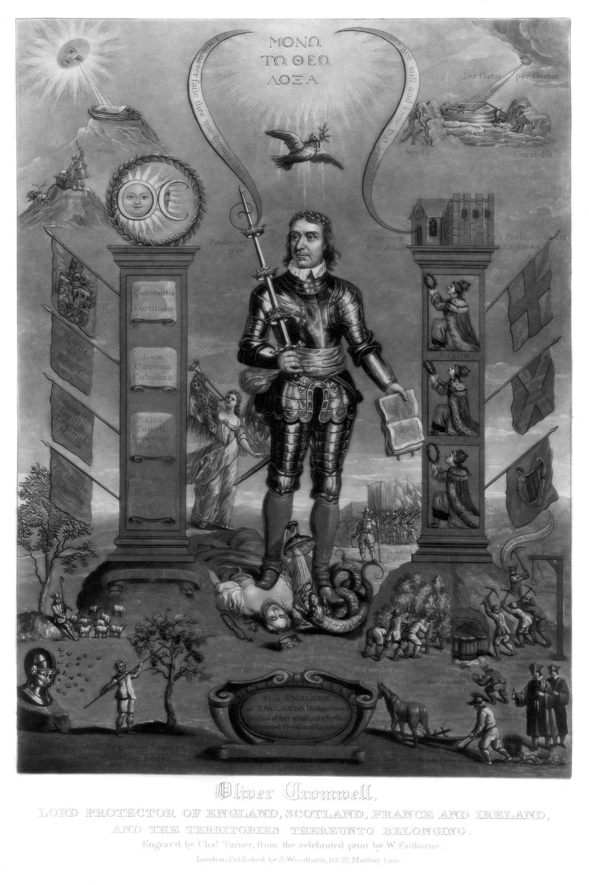 Oliver Cromwell, İngiliz askeri ve devlet adamı, 1816. by Charles Turner