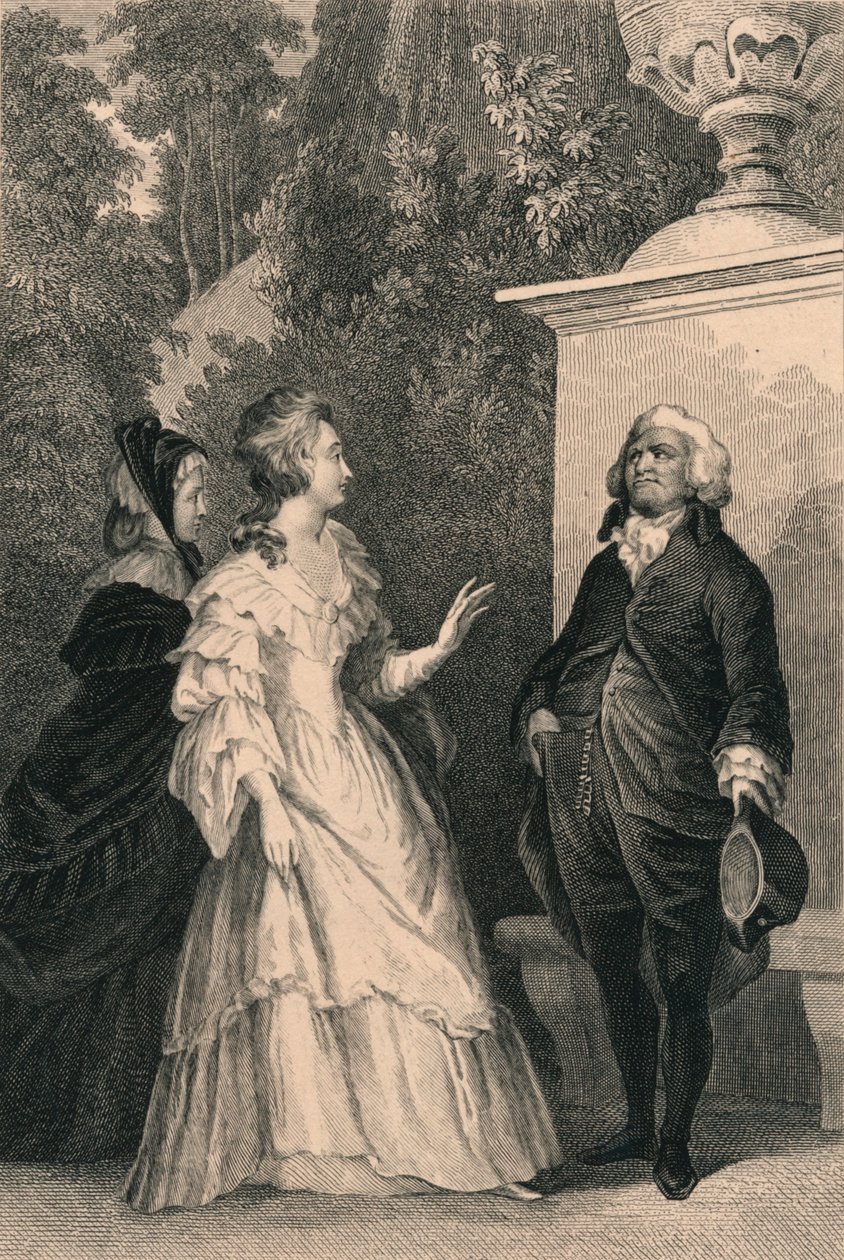 Kraliçe Marie Antoinette ve Mirabeau, c1832. by Charles W. Sharpe
