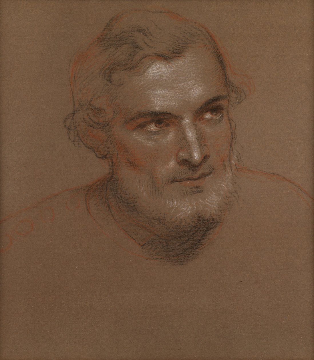 Bir Adamın Başı (Tebeşirler) by Charles West Cope