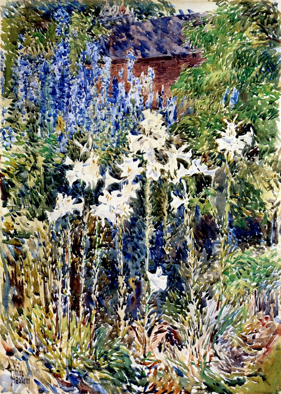 Bir Çiçek Bahçesi by Childe Frederick Hassam