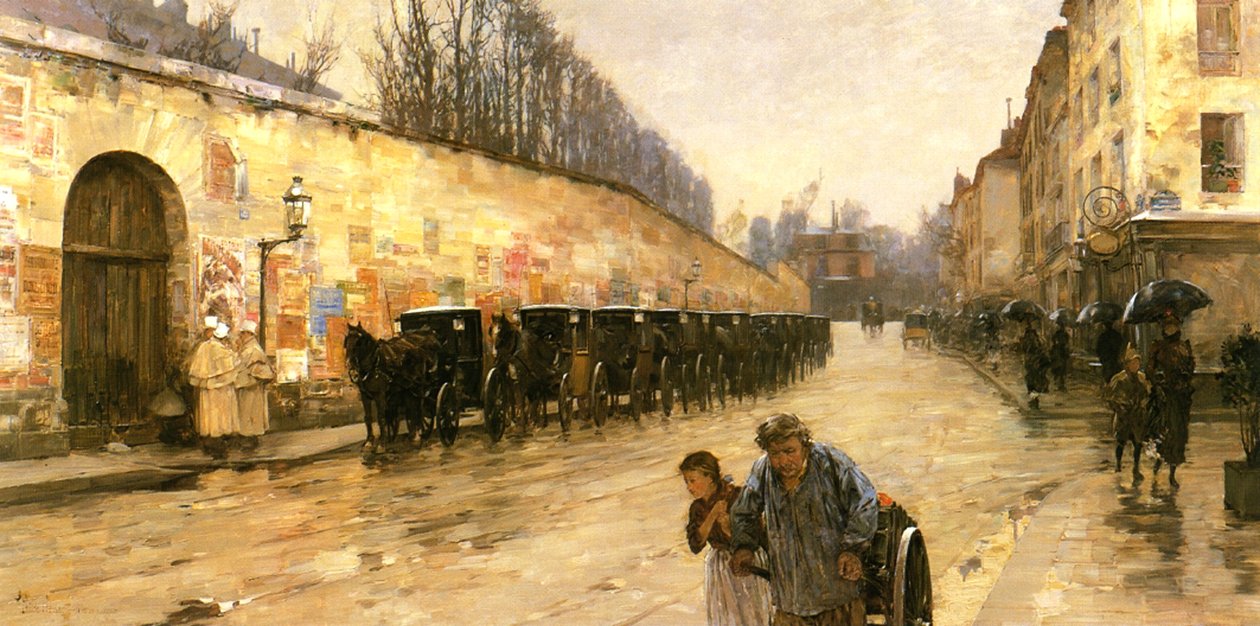Taksi Durağı, Rue Bonaparte, Paris by Childe Frederick Hassam