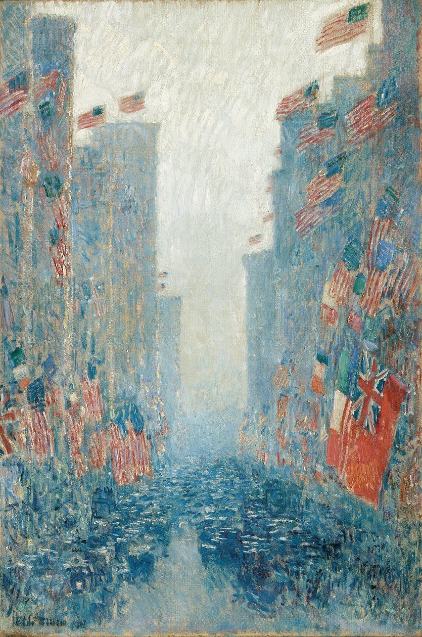 Bayraklar, Öğleden Sonra Caddede by Childe Frederick Hassam