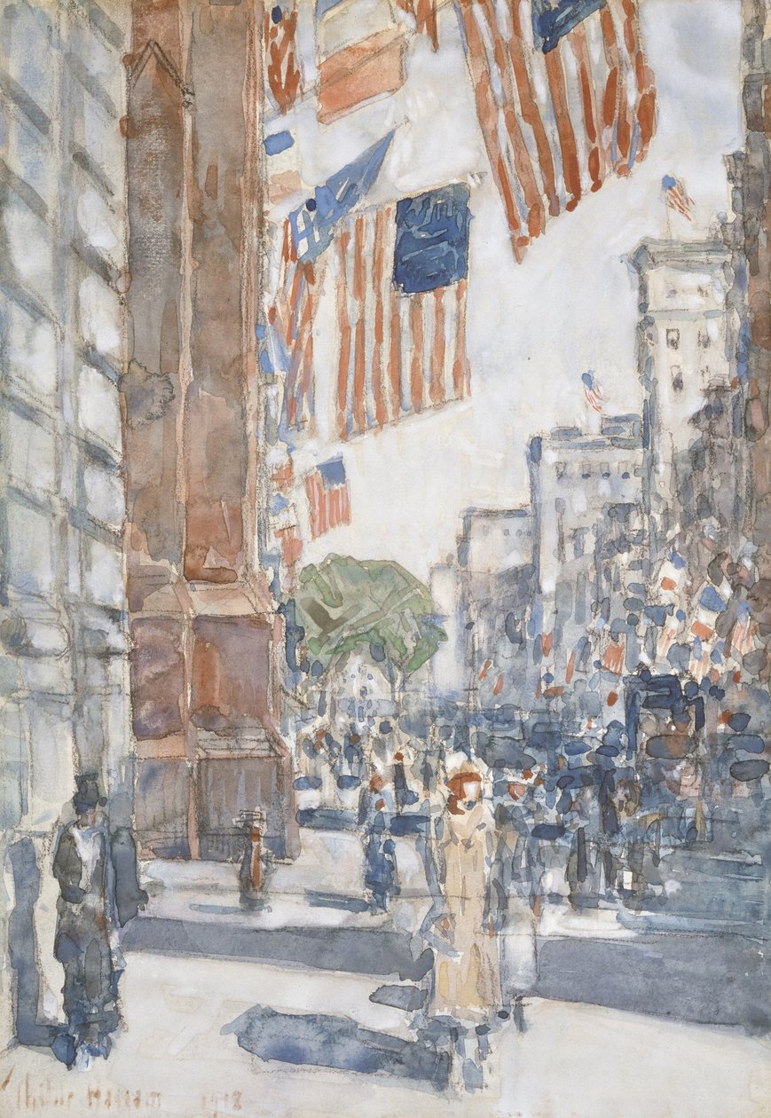 Bayraklar, Beşinci Cadde by Childe Frederick Hassam