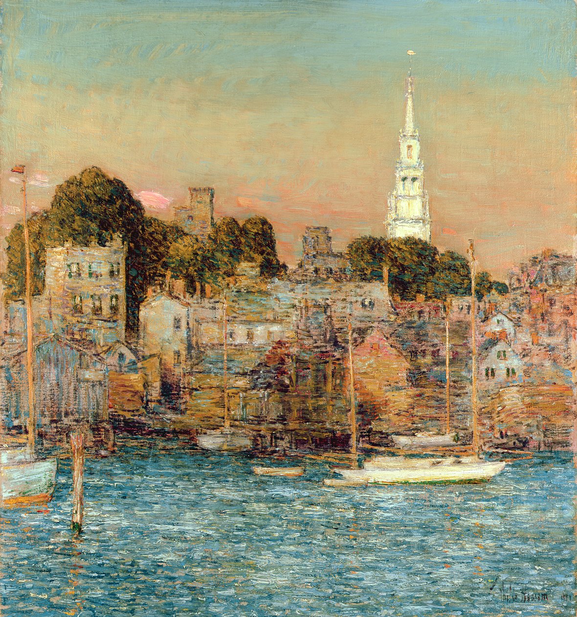 Ekim Gün Batımı, Newport by Childe Frederick Hassam