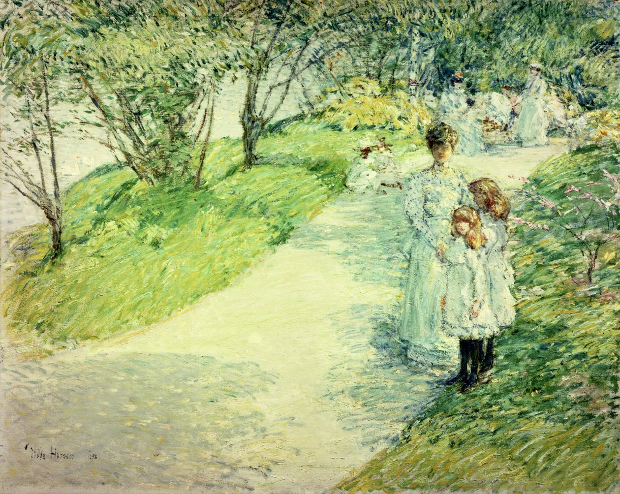 Bahçedeki gezinticiler by Childe Frederick Hassam