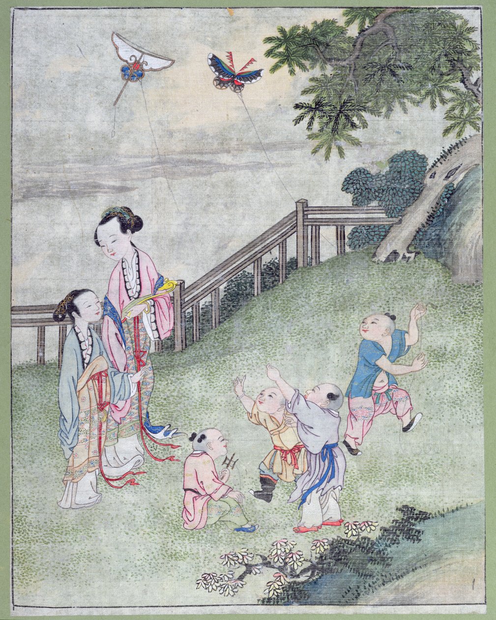 Uçurtmayla oynayan çocuklar, by Chinese School