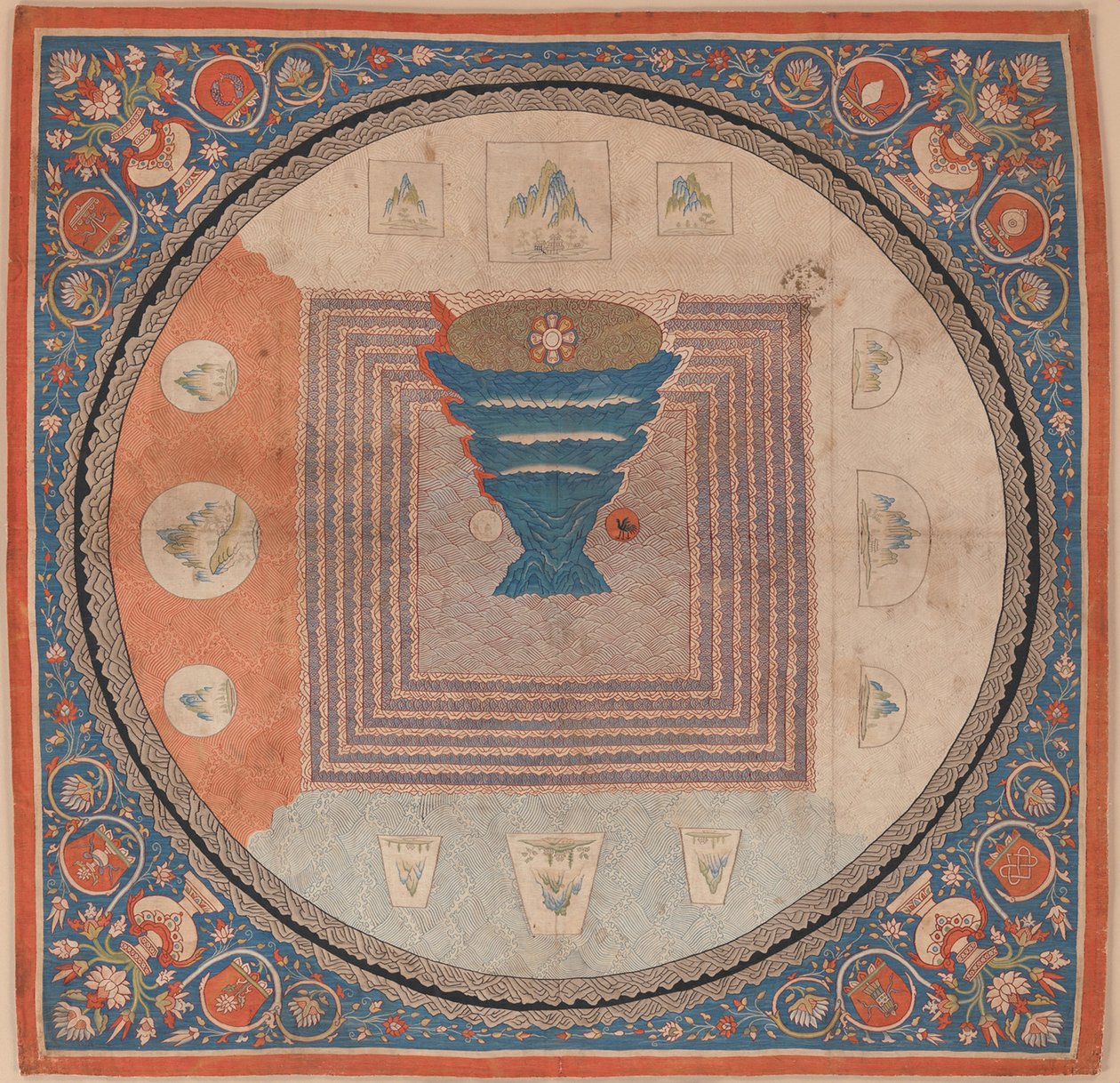 Meru Dağı ile kozmolojik mandala by Chinese School