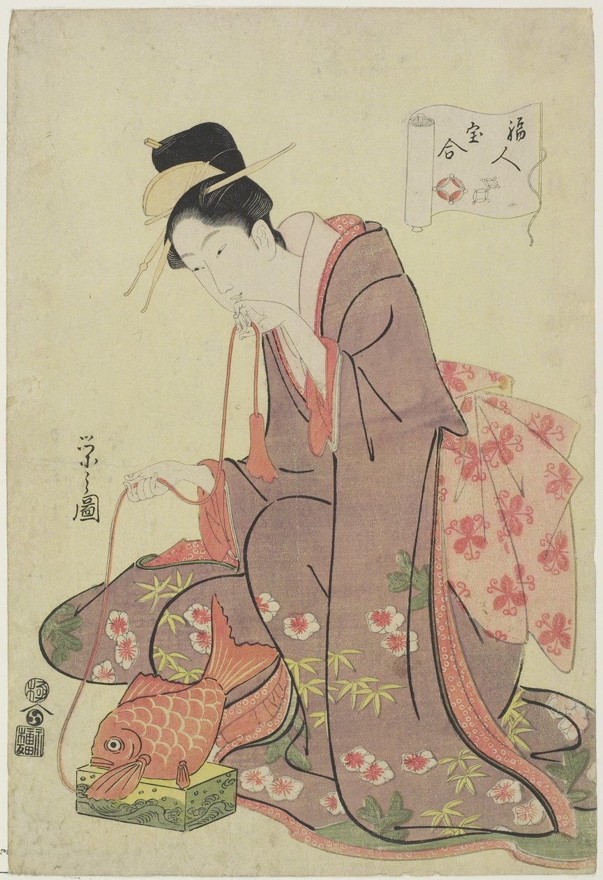 Ebisu Tanrısı (Zenginlik Tanrısı), 1794 by Chobunsai Eishi