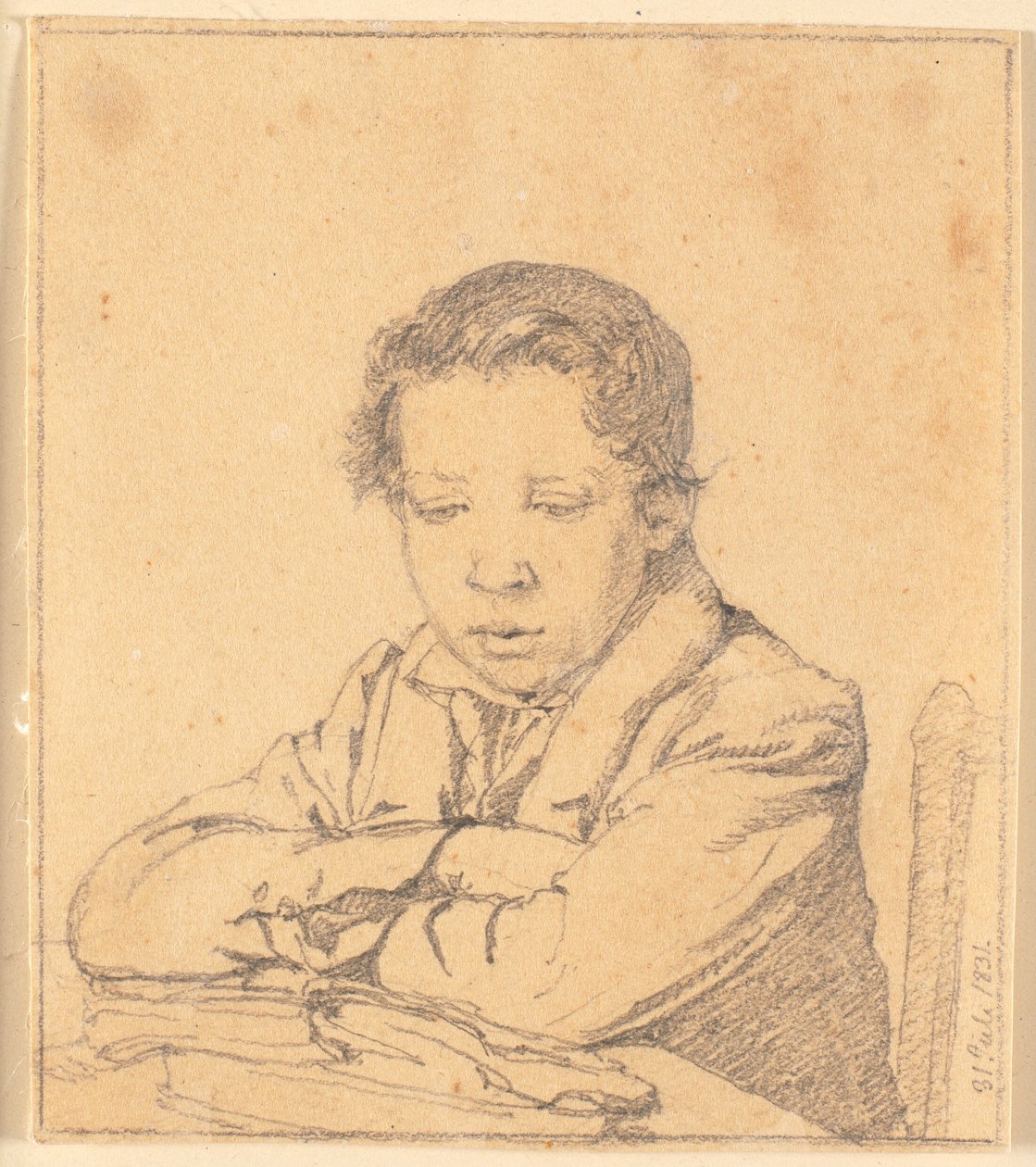 Okuyan çocuk (Fritz Feilberg) by Christen Købke