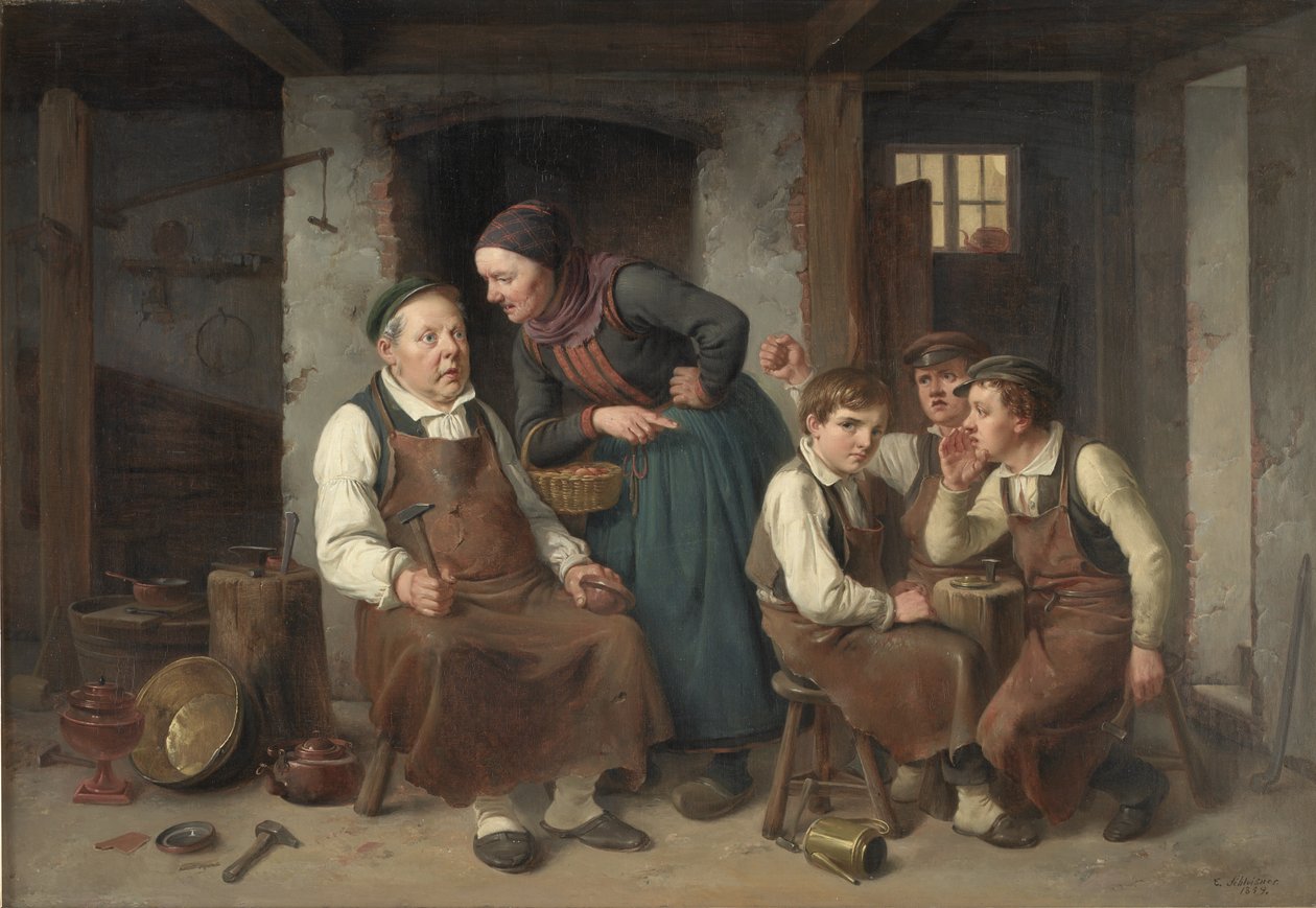 Bir bakırcının atölyesinde by Christian Andreas Schleisner