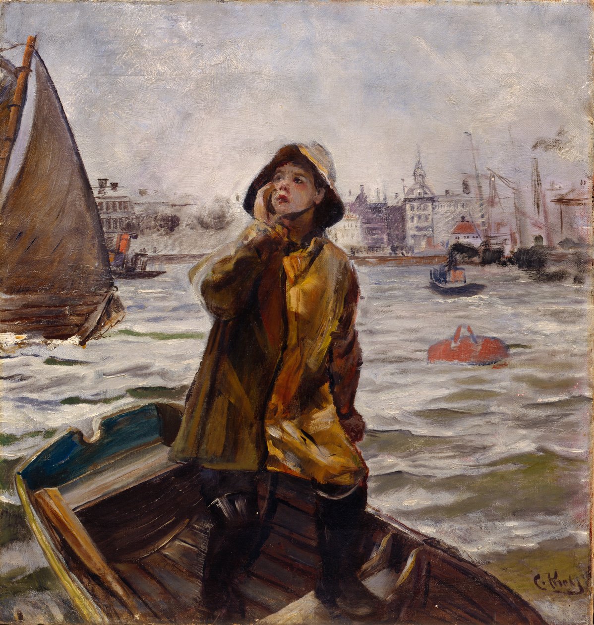 Bergens Våg#39;daki Pilot Çocuk (Körfez) by Christian Krohg