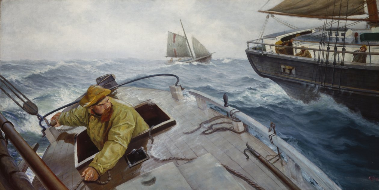 Sert Havada Pilot (tuval üzerine yağlı boya) by Christian Krohg