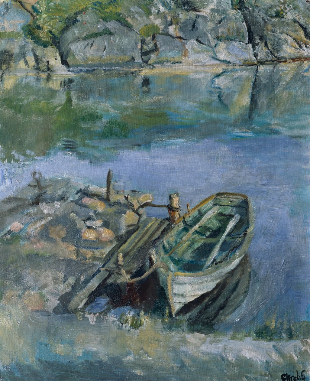 Rıhtımlı kürek teknesi by Christian Krohg