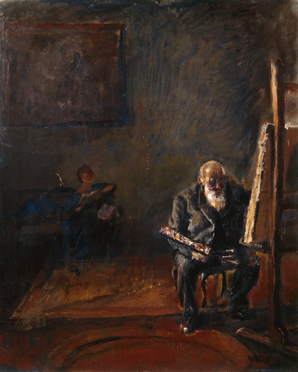 Şövale ile otoportre by Christian Krohg