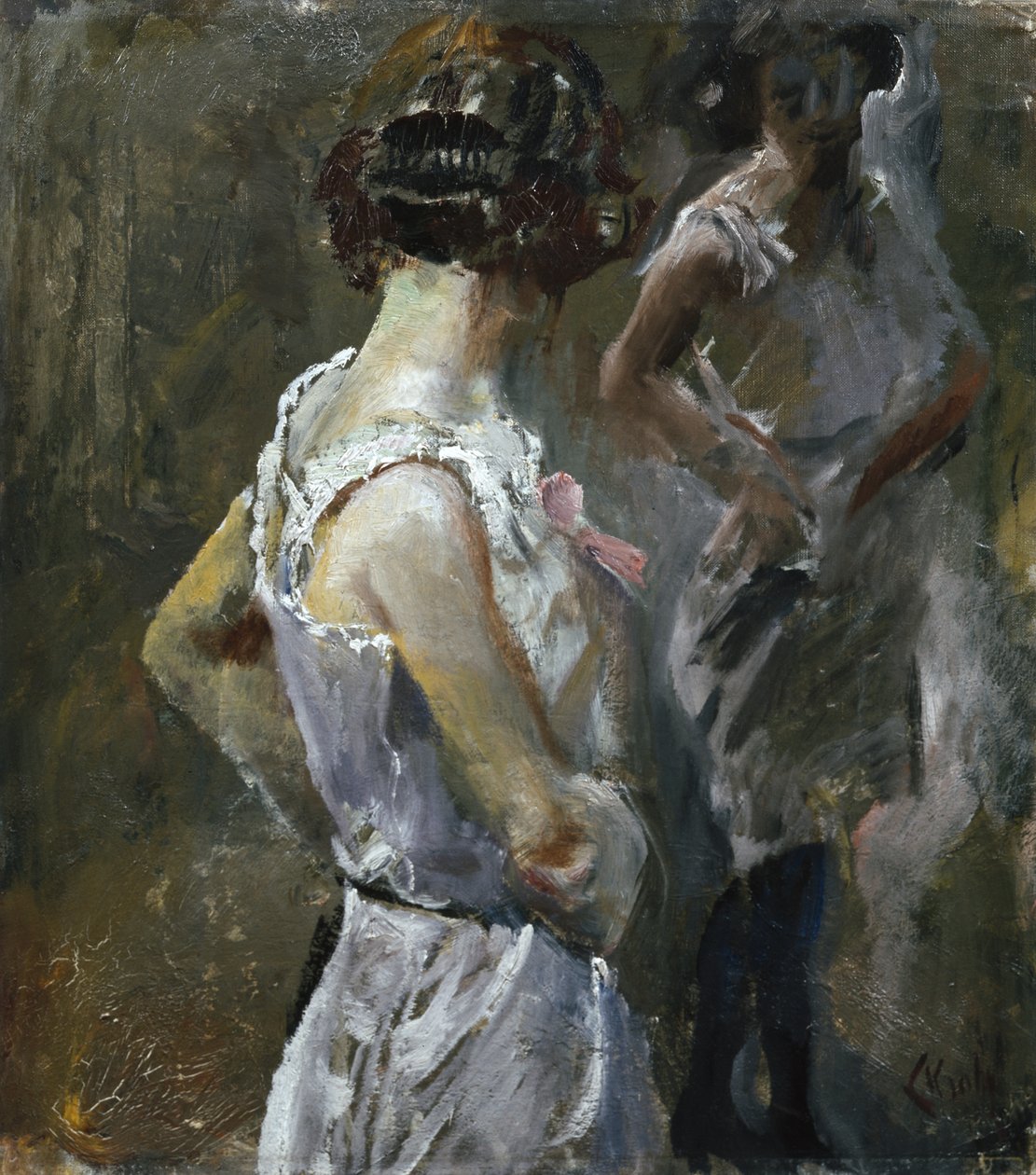 Tuvalet (tuval üzerine yağlı boya) by Christian Krohg