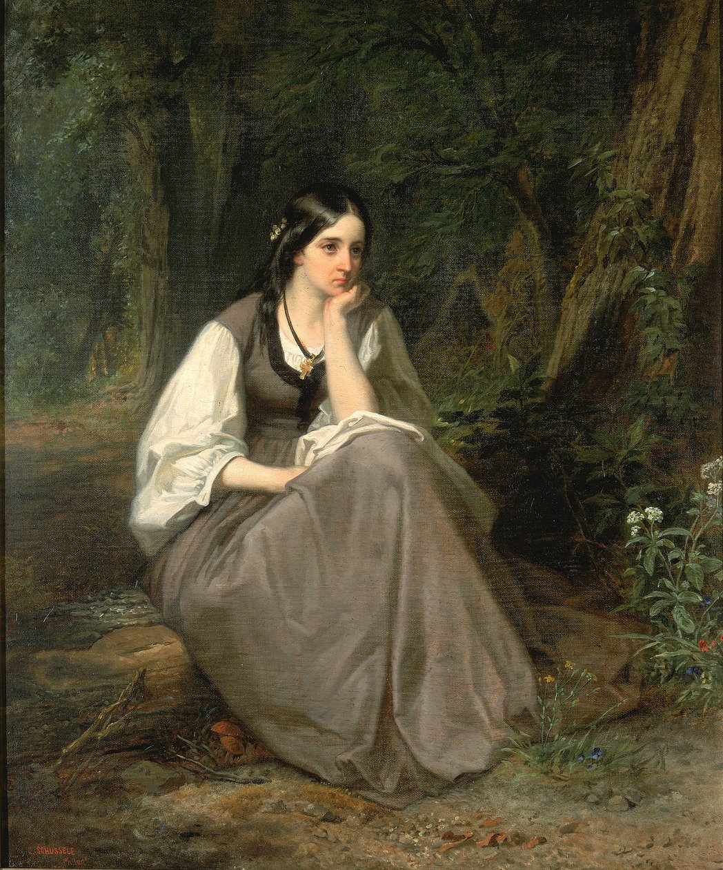Evangeline, 1861. by Christian Schussele
