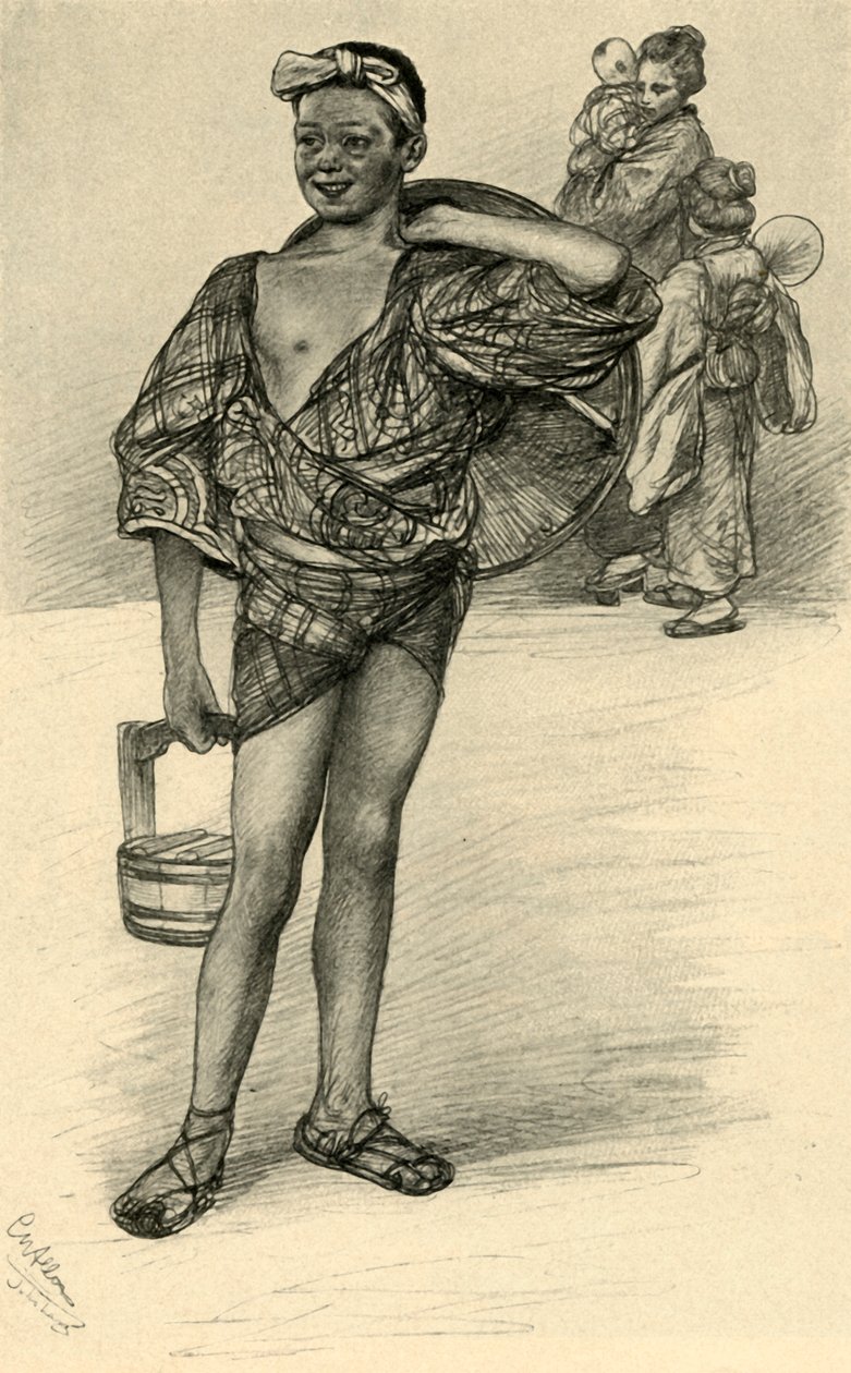 Japon çocuk, 1898. by Christian Wilhelm Allers