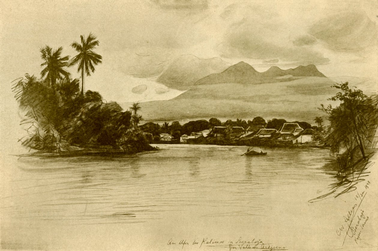 Kali Mas Nehri, Surubaya, Java, 1898. by Christian Wilhelm Allers