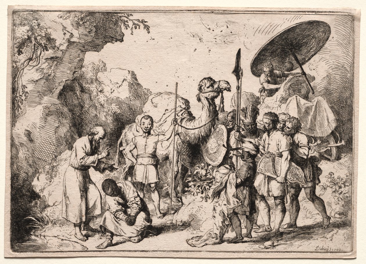 Diyakoz Philip Hadım Vaftiz Ediyor. by Christian Wilhelm Ernst Dietrich