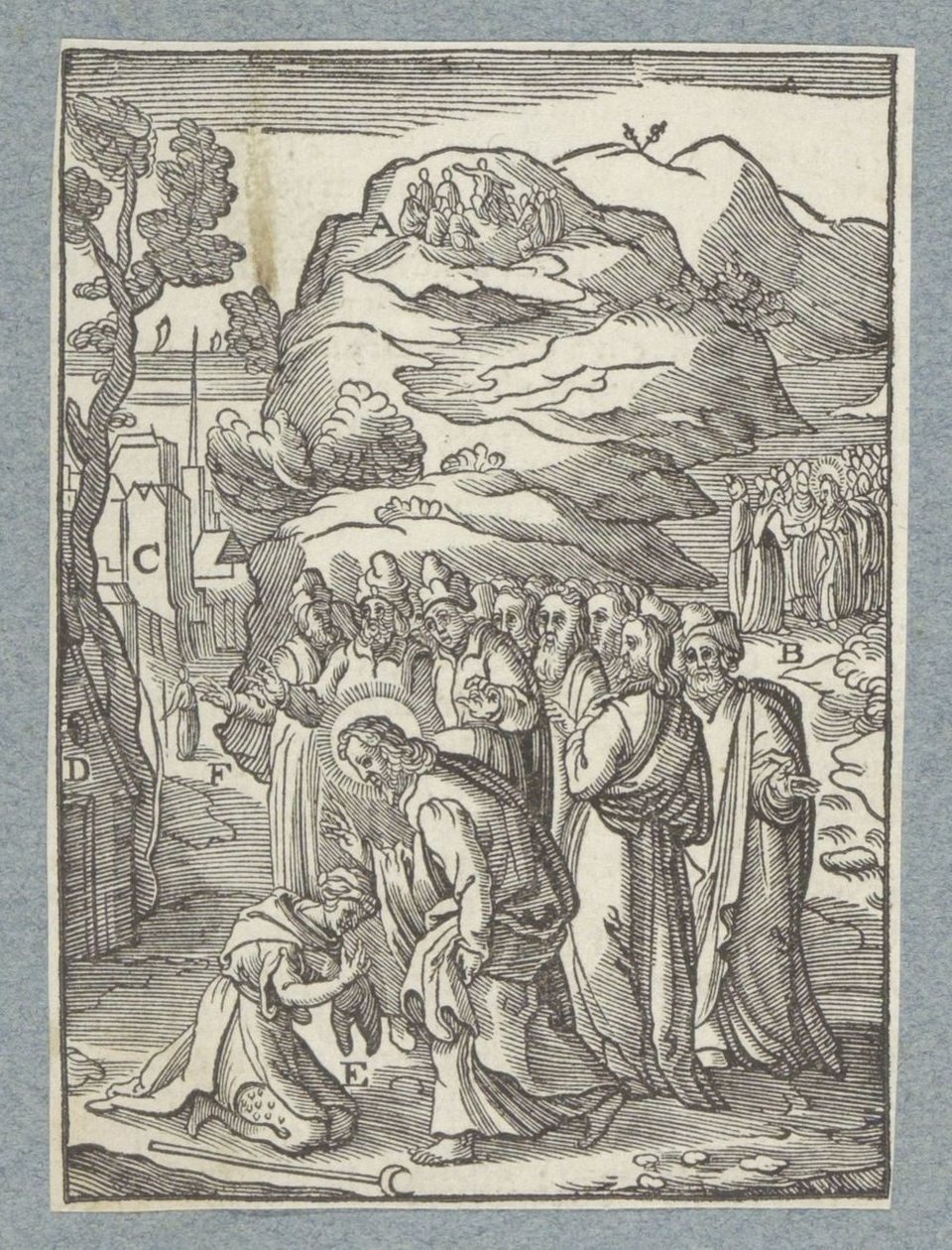 Mesih bir cüzamlıyı iyileştirir by Christoffel van Sichem (II)