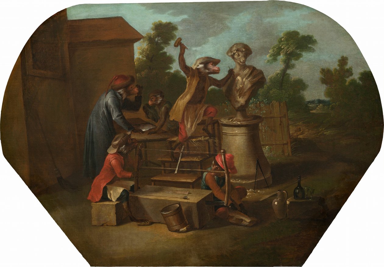 Şarkıcı: Heykeltıraş, c. 1739. by Christophe Huet