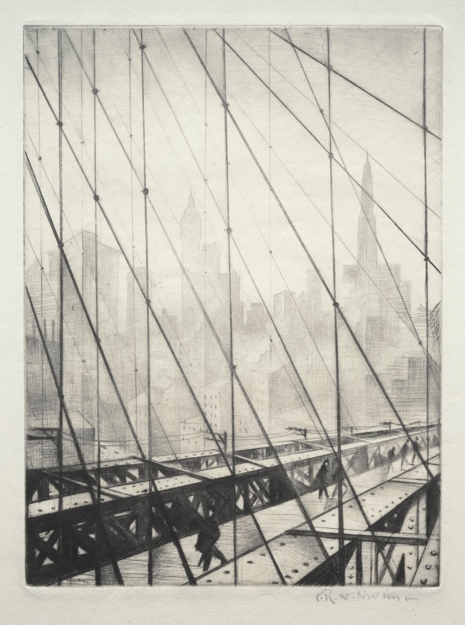 Brooklyn Köprüsü'nden bakmak by Christopher Richard Wynne Nevinson