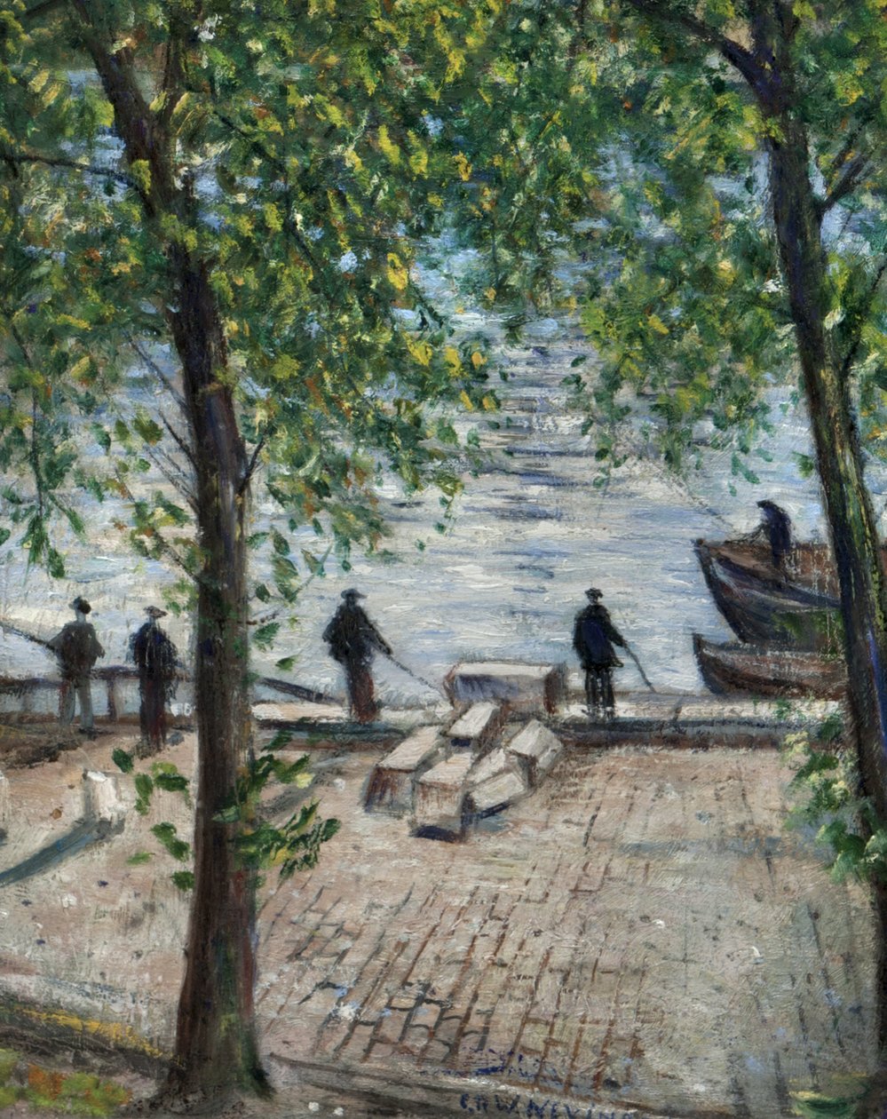 Seine Nehri'ndeki Balıkçılar, 1939 by Christopher Richard Wynne Nevinson