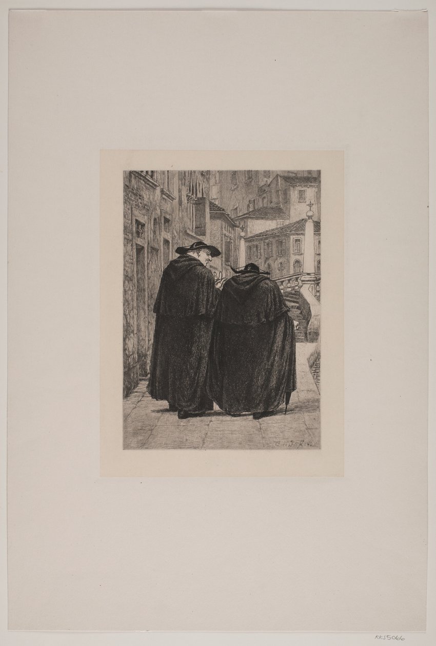iki Romalı rahip by Cilius Johannes Konrad Andersen