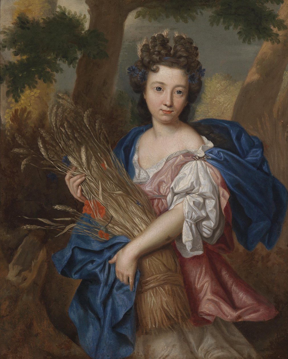 Ceres olarak tasvir edilen bilinmeyen bir kadının portresi by Circle of Pierre Mignard