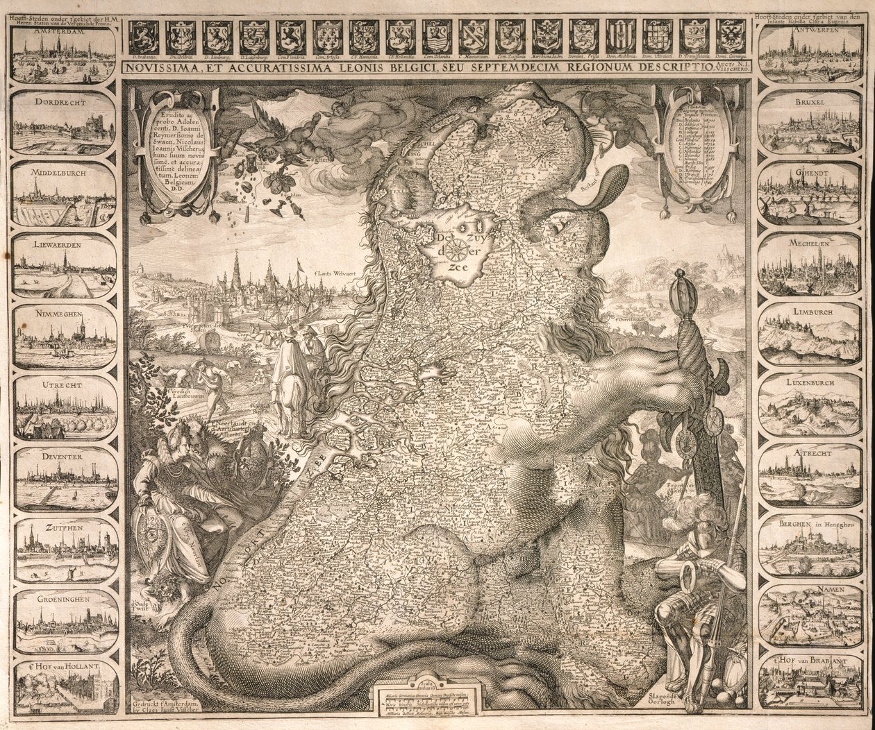 Belçika aslanının on yedi bölgesi, c.1583 by Claes Jansz Visscher