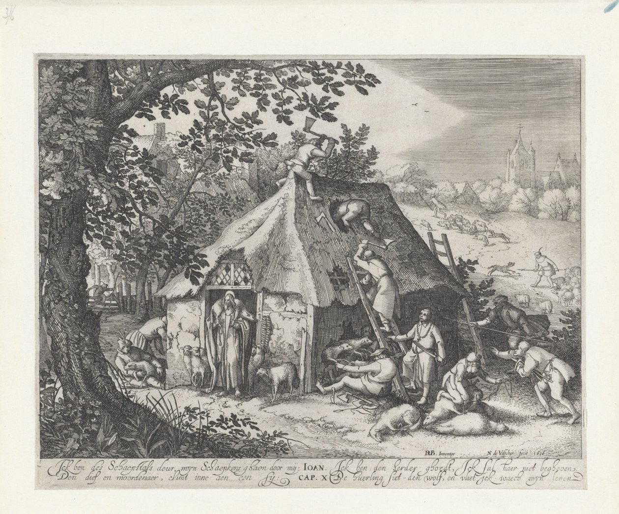 koyun ağılında İsa by Claes Jansz. Visscher (II)