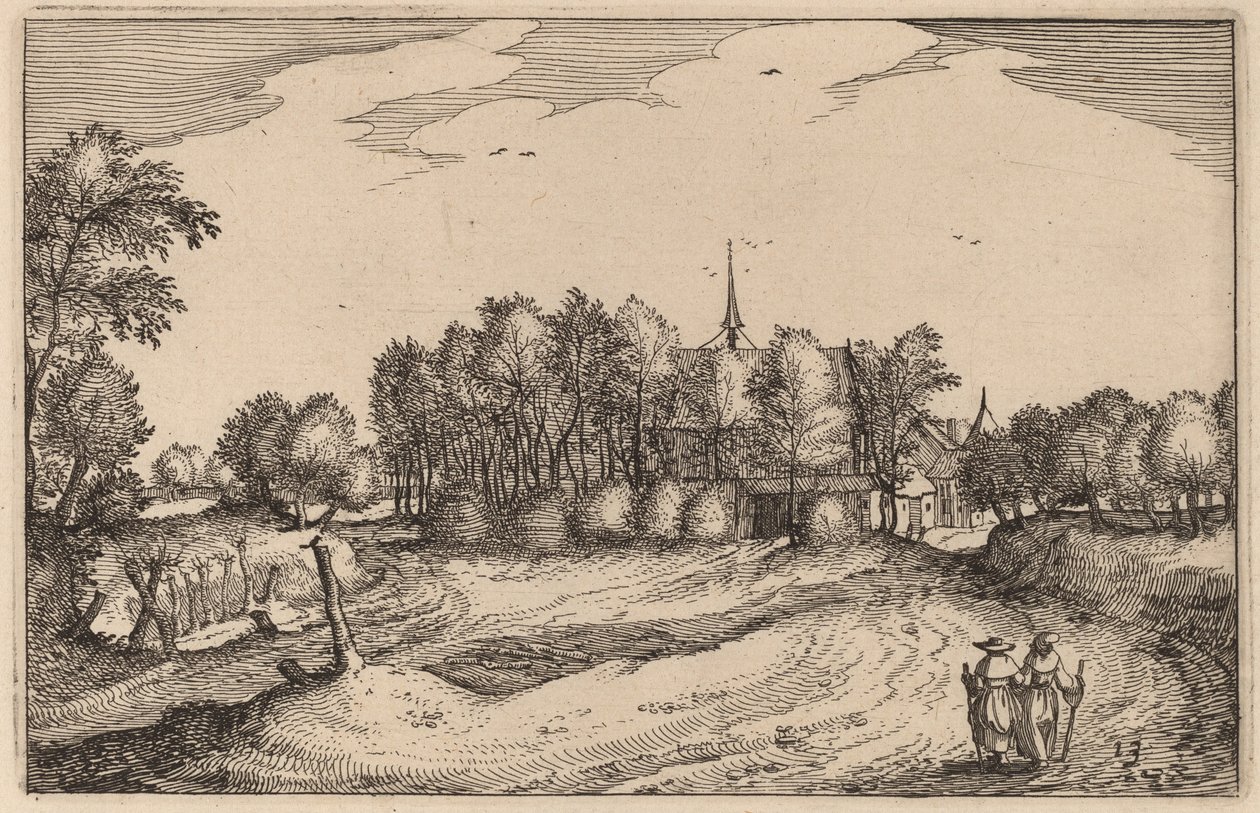 bir manastır by Claes Jansz Visscher after Johannes van Doetechum, the Elder after Lucas